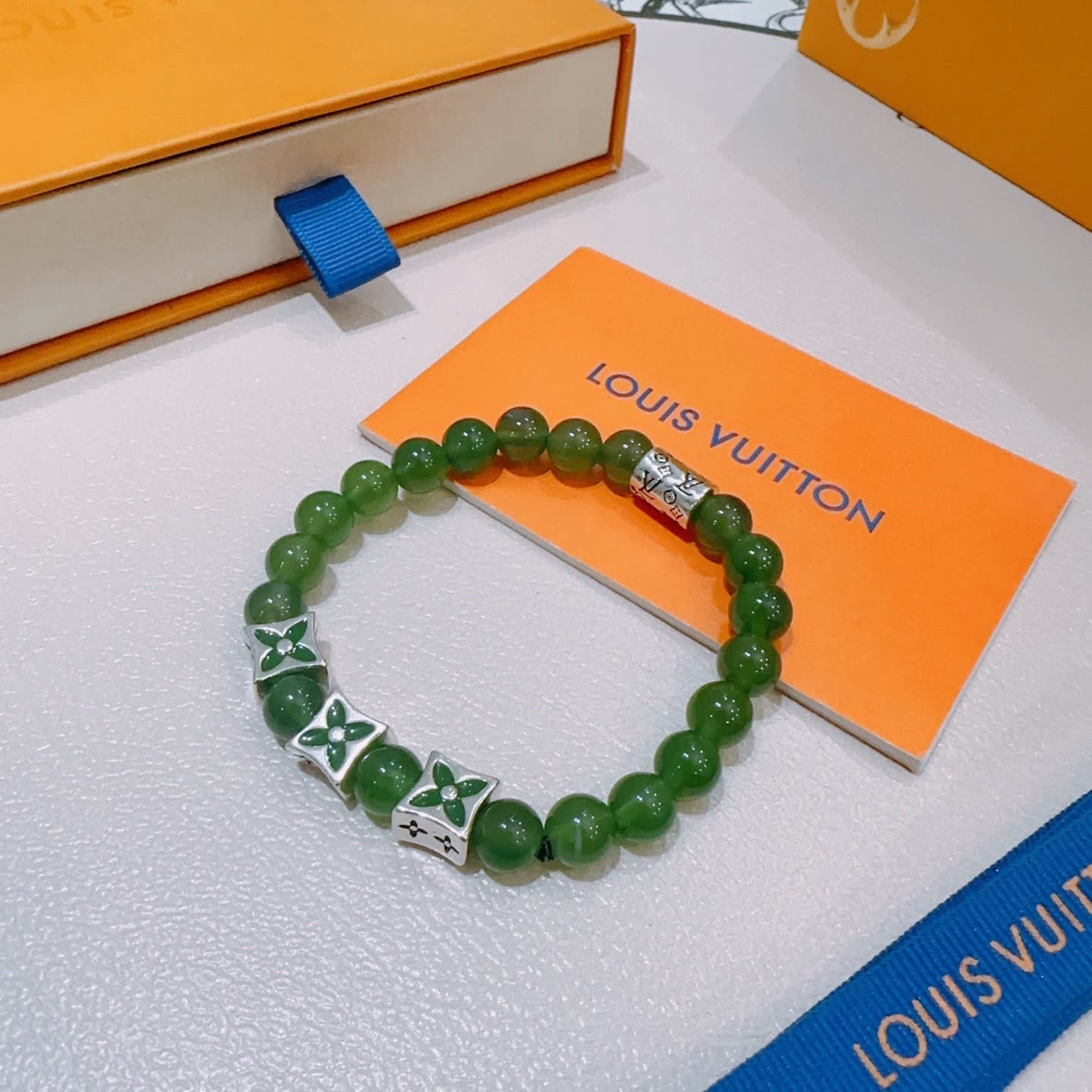 Louis Vuitton Green Beaded Bracelet